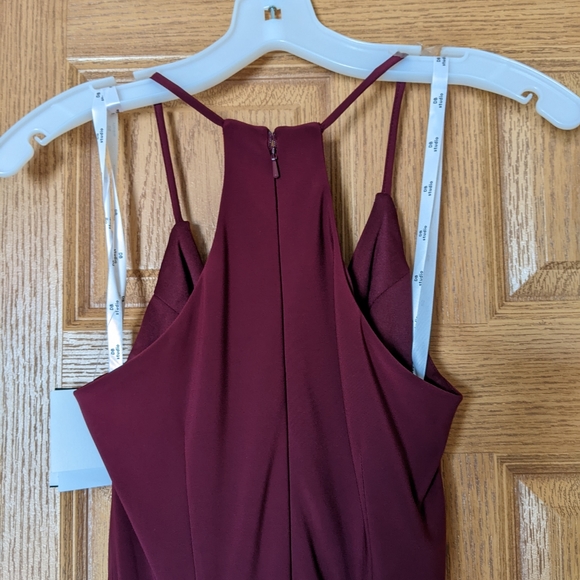 David's Bridal Vneck Drapped Jersey Dress - Picture 2 of 4